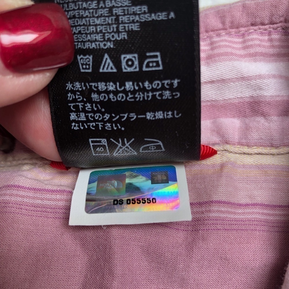 The North Face Pearl Snap Pink Striped Shirt XS - Picture 5 of 7